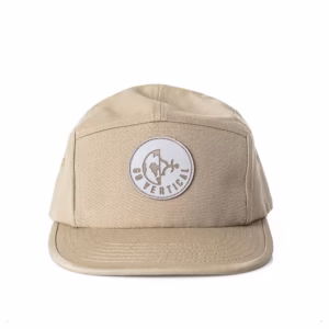 Leather Logo Canvas 5 Panel Camper Cap