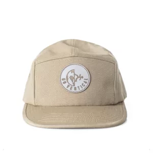Leather Logo Canvas 5 Panel Camper Cap