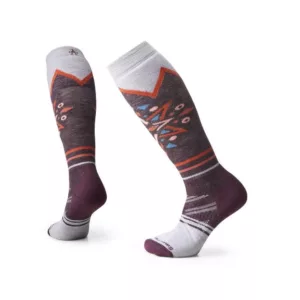 Women's Ski Full Cushion Mountain Snowflake Pattern Otc Socks