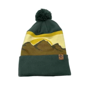 Mountain Peaks Pom Beanie